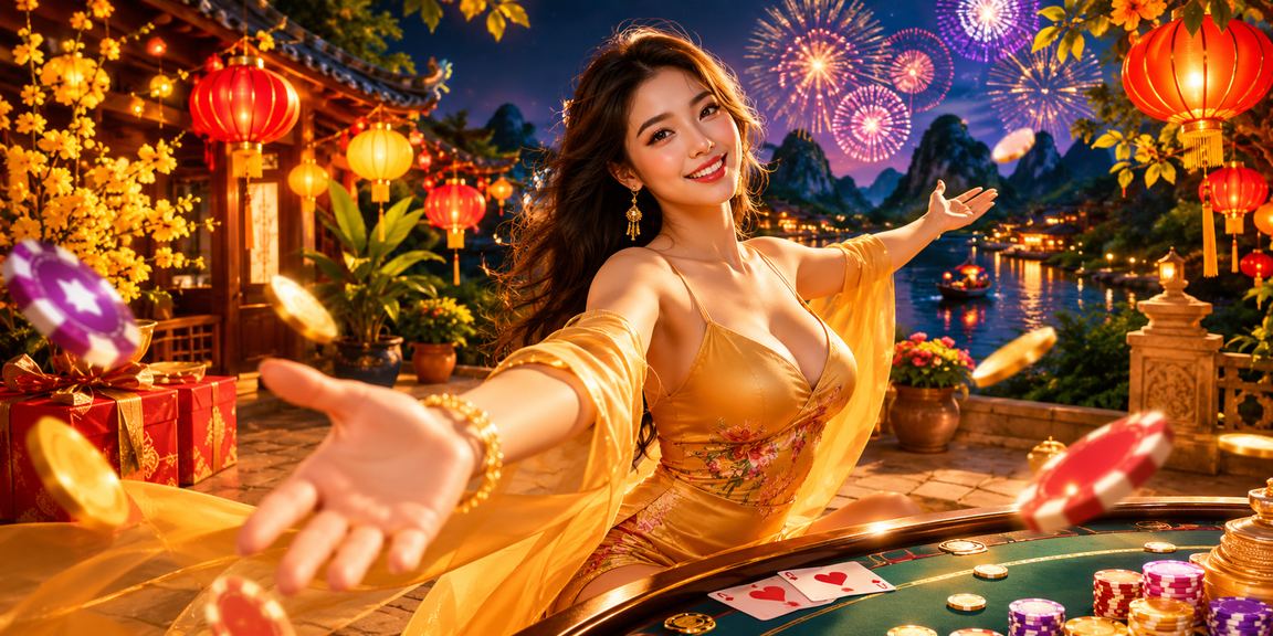Người chơi trải nghiệm game bài tại Hội An với đèn lồng truyền thống